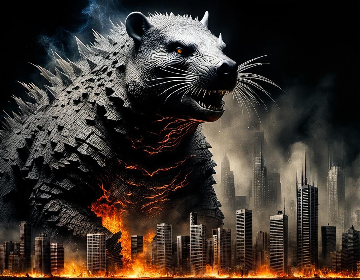 Godzilla Wombat City Rampage: Optical Macrophotograph