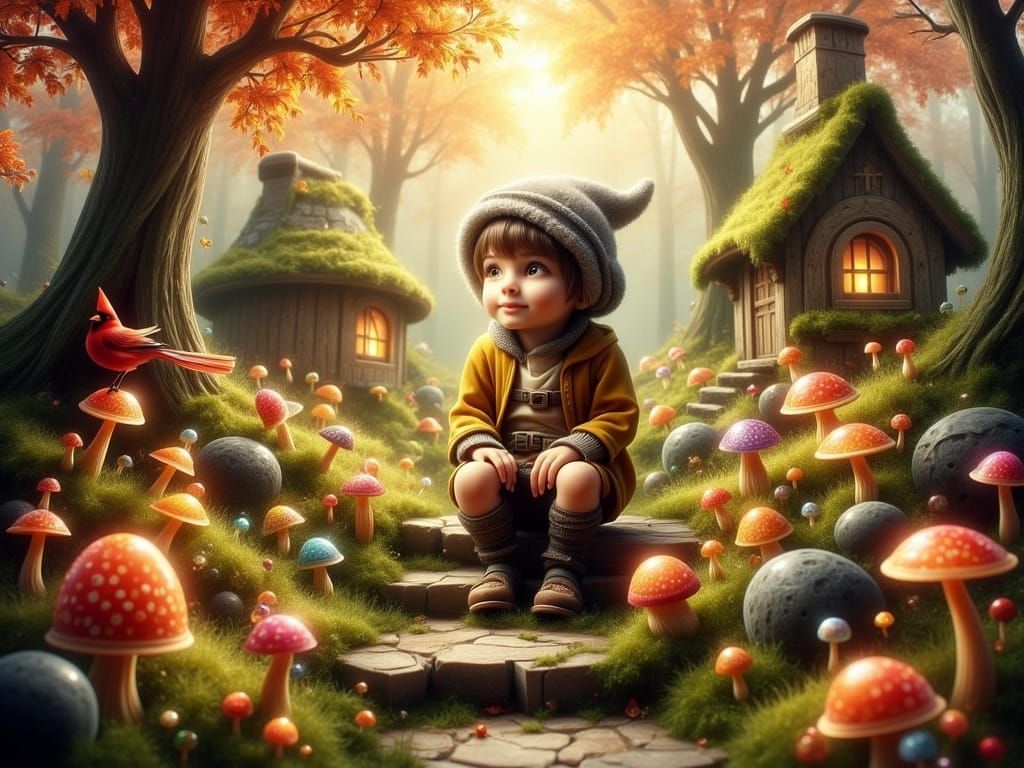 Whimsical Hobbit Scene in Dreamy Enchantment Style