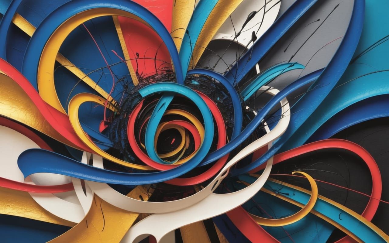 Abstract Expressionist Vortex with Impasto Textures