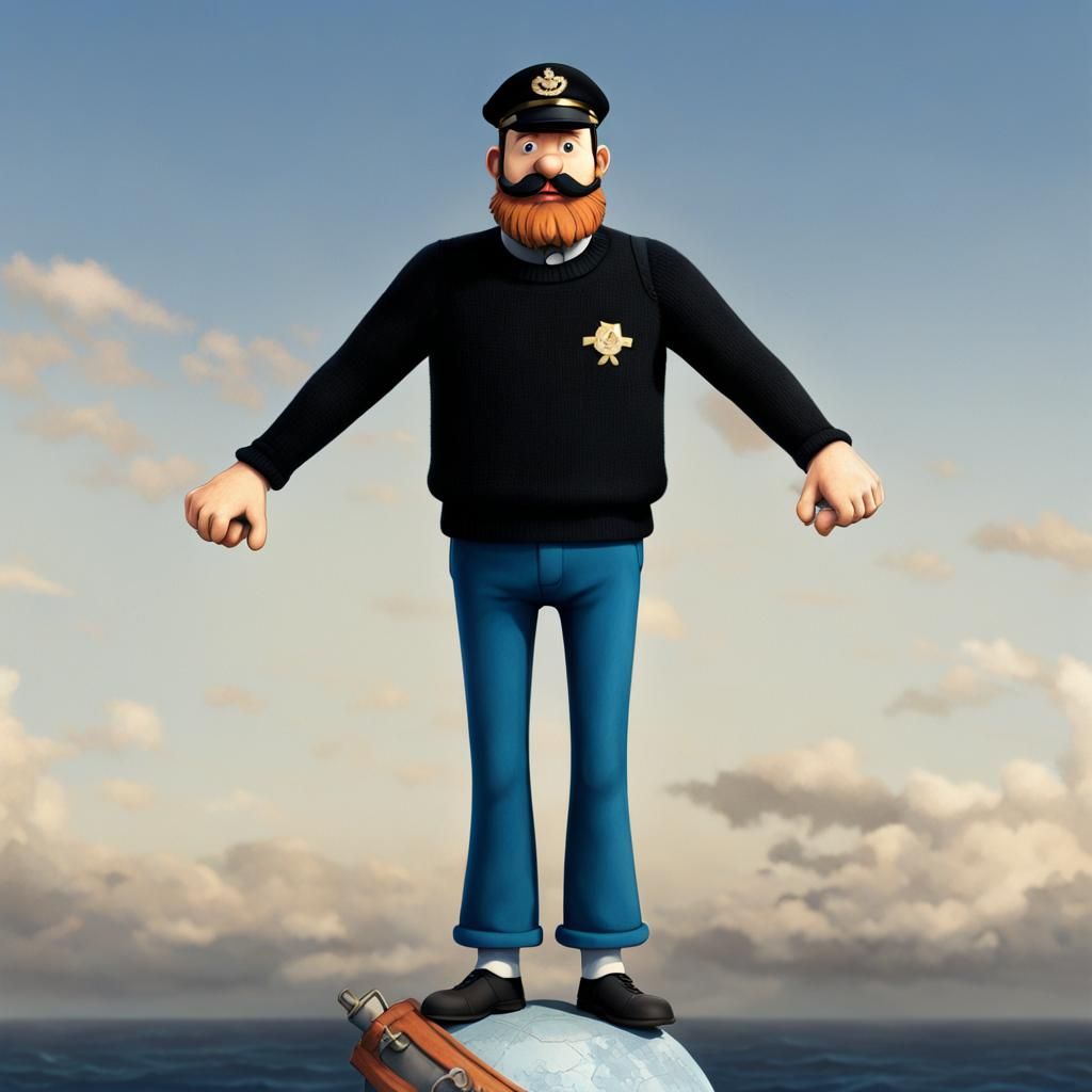 Captain Haddock from Tintin Holding Microphone