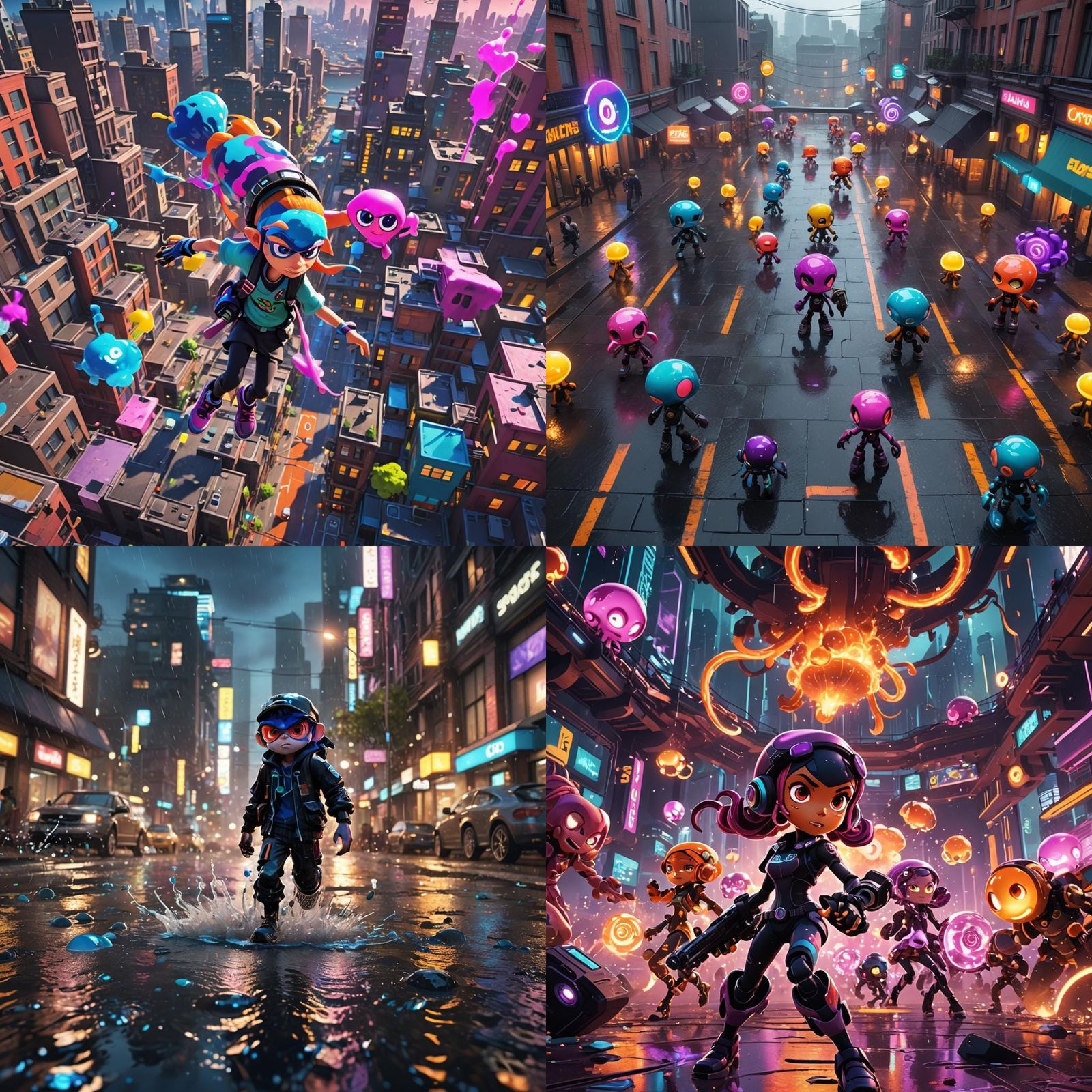 Splatoon 4: Cinematic 3D Game Concept