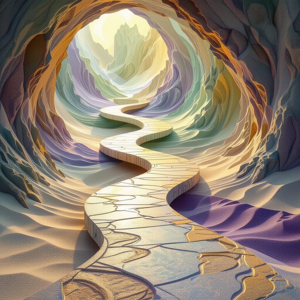 Ethereal Walkway Through Sands of Time