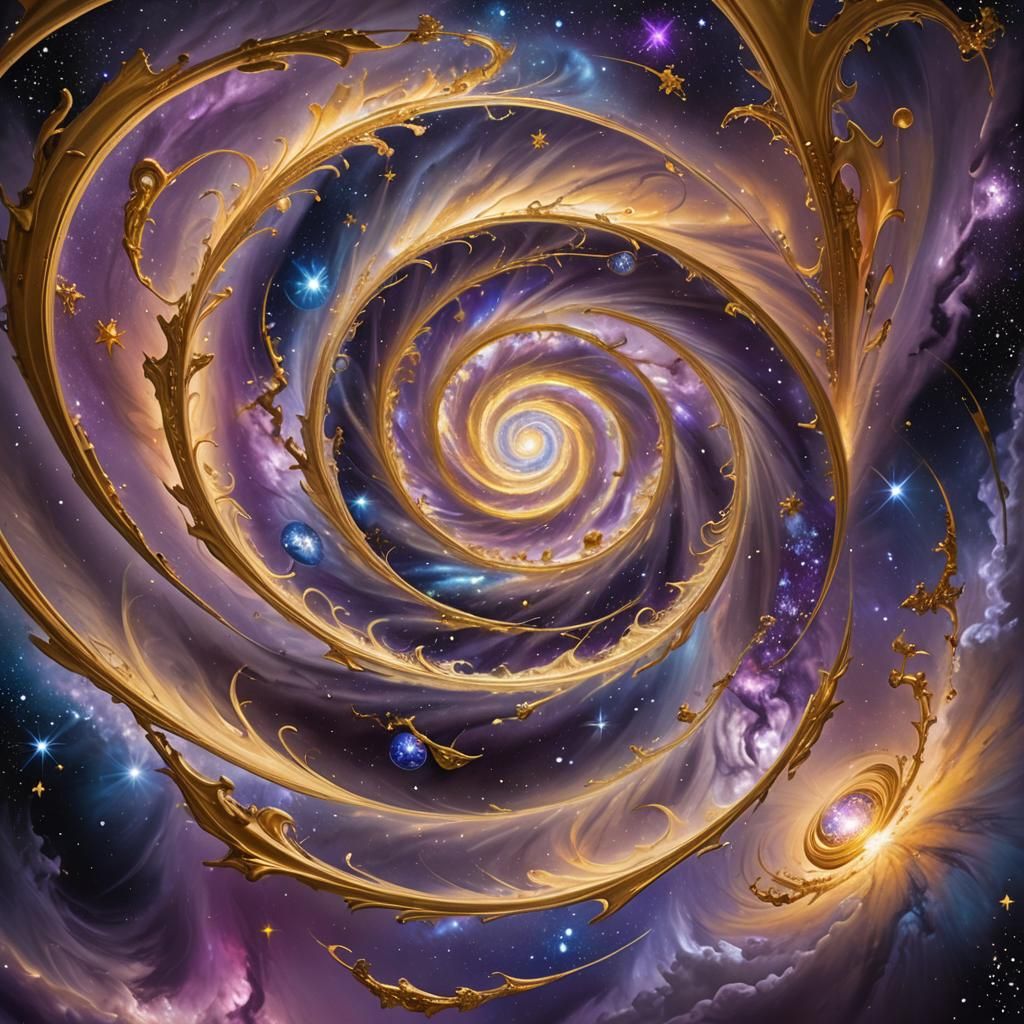 Surreal Cosmic Vortex with Ethereal Light