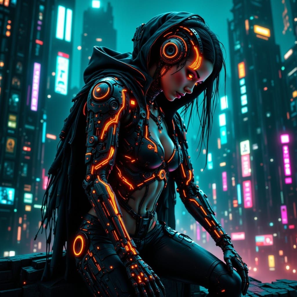 Cyborg cyber girl