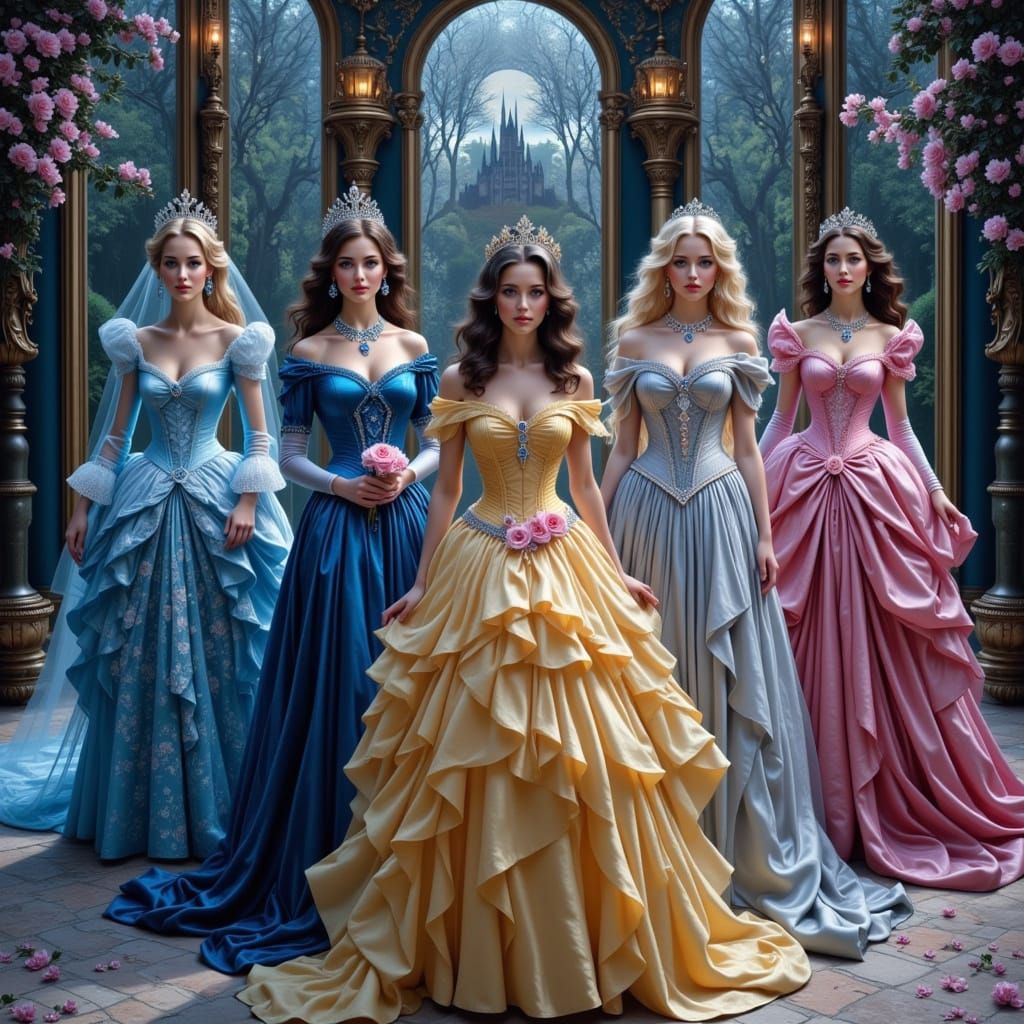 Disney Princesses Reimagined: Surreal Twilight Fantasy Table...