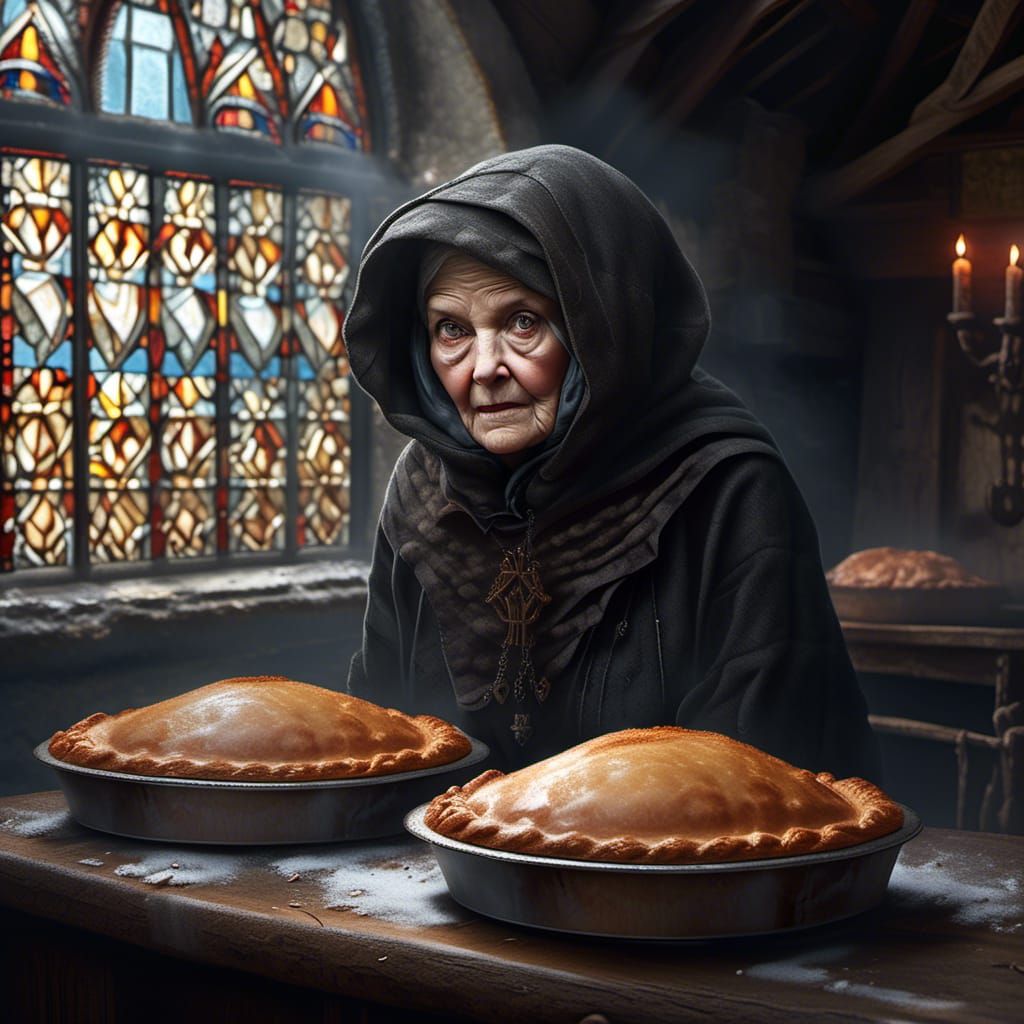 Dark Fantasy Portrait: Wicked Lady Baking Pie