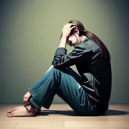 Person with Headache, Intricate Detailed Design