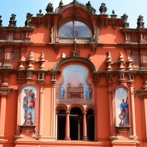 Baroque Basilica Bom Jesus in Goa: Detailed Matte Painting