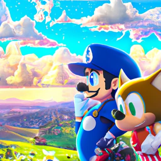 Mario and Sonic in My Hero Academia, Ghibli Style