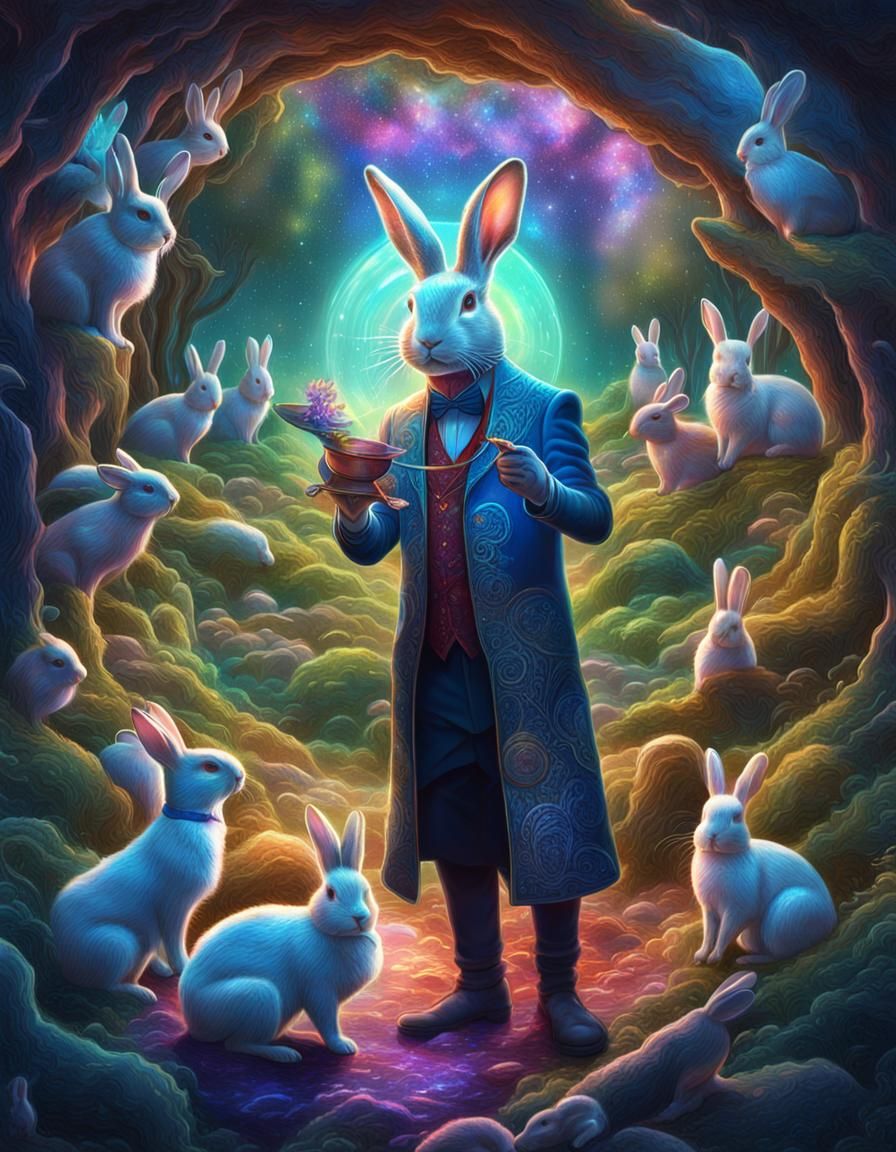 Magician's Forest: A Cosmic Pablo Amaringo Illustration