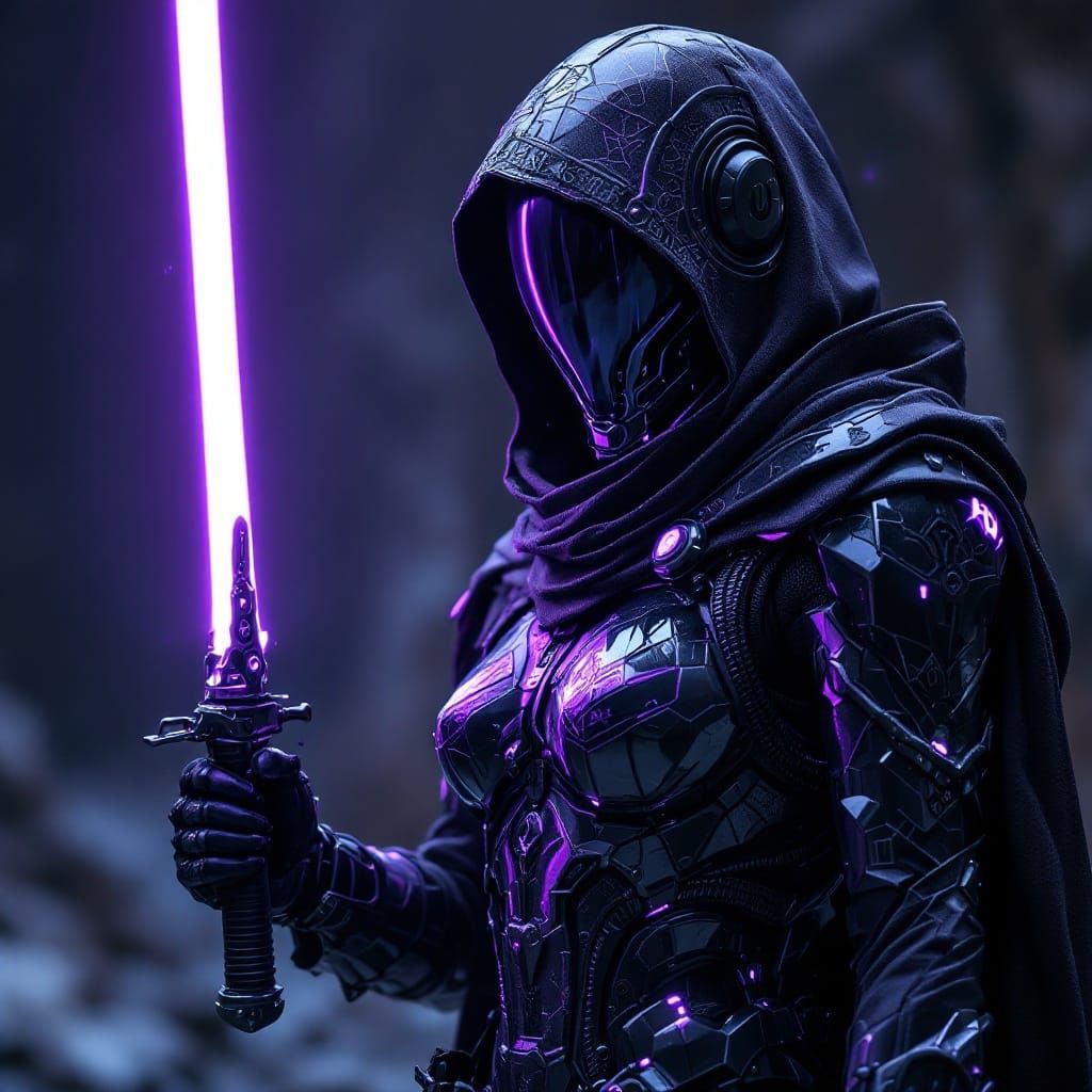 Epic Female Warrior in Advanced Tactical Armor