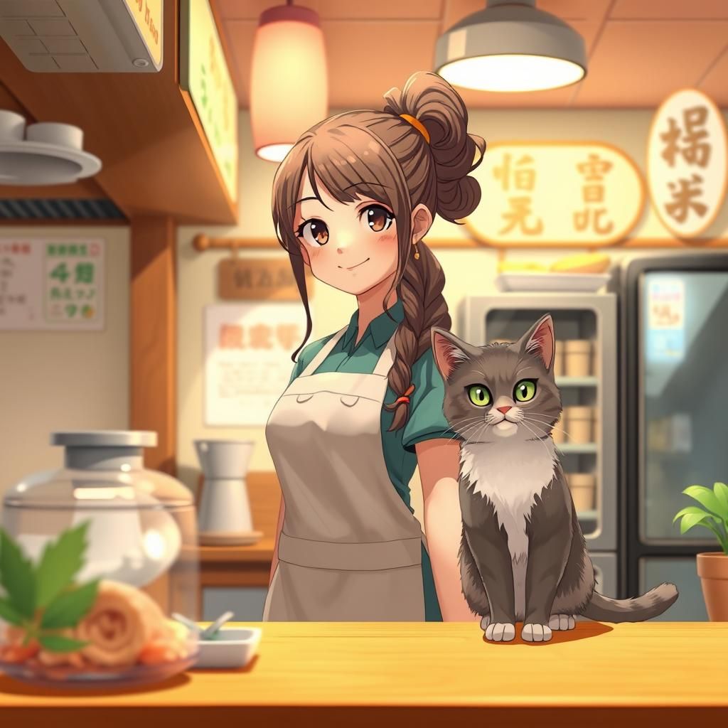 Inviting Ramen Shop with Anime Chef in 8K