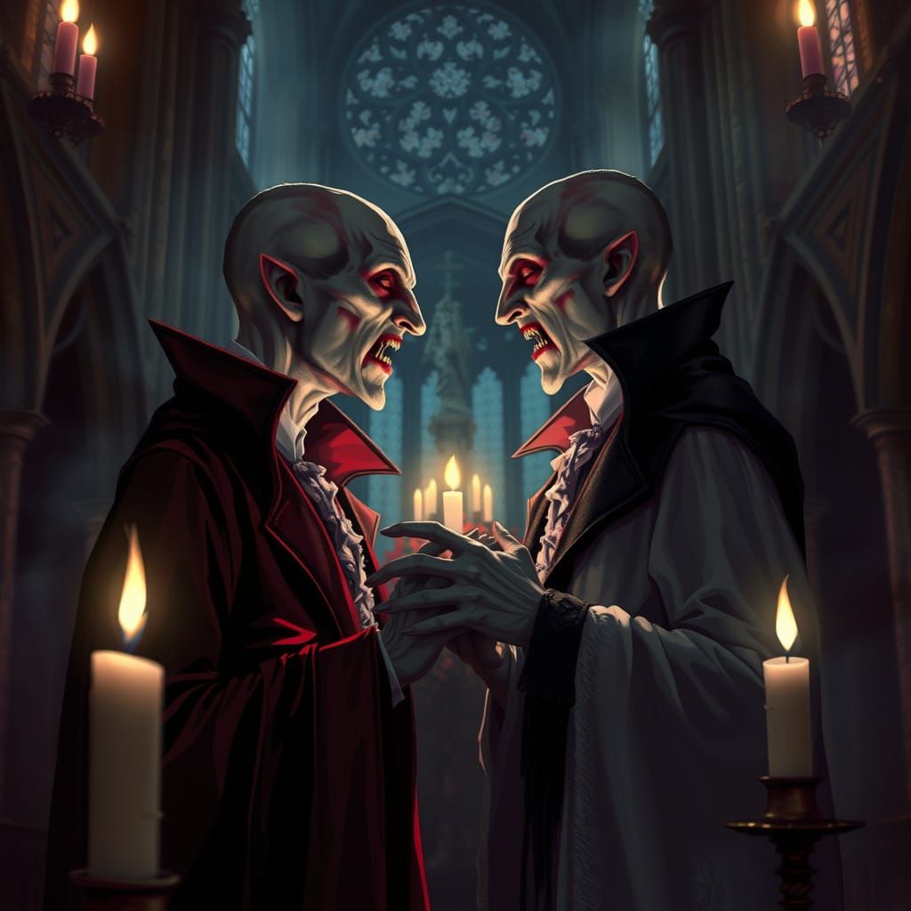 Vampire Wedding in Gothic Horror Style