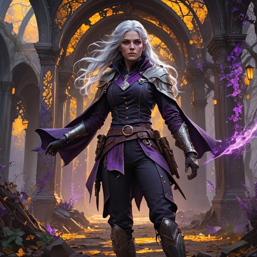 Young Witch Portrait in Dark Fantasy Style