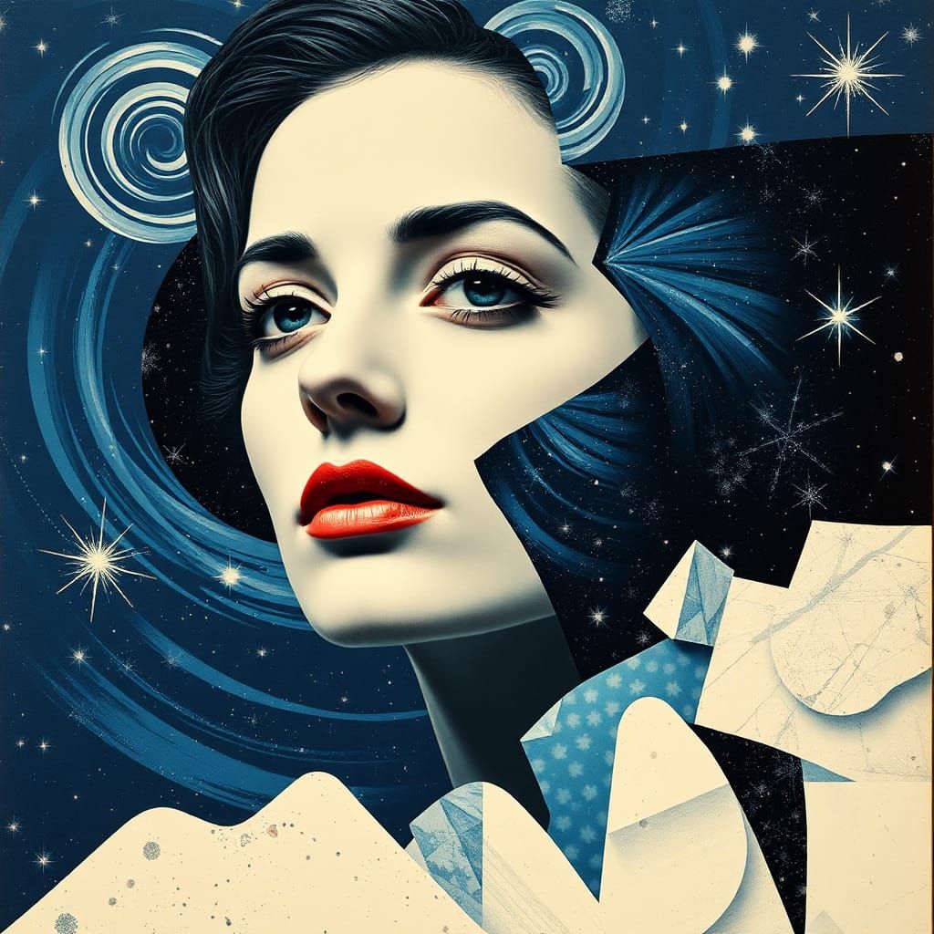 Abstract Portrait in Dadaist Photomontage Style