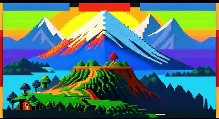 Pixel art Bob Ross