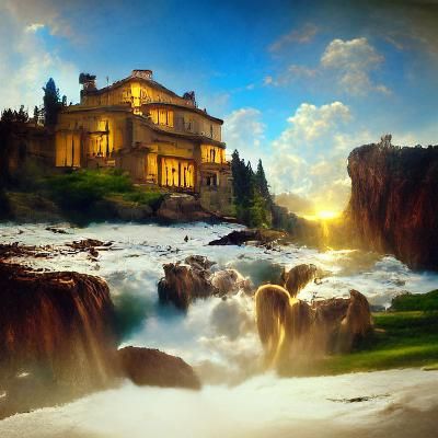Mansion on a cliff