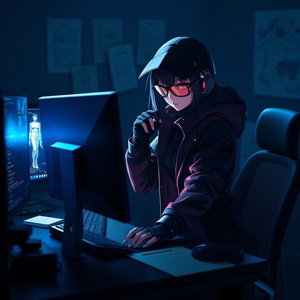 Stealthy Spy in Darkened Lair