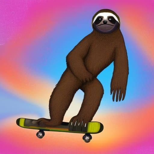 Larry the Skateboarding Sloth