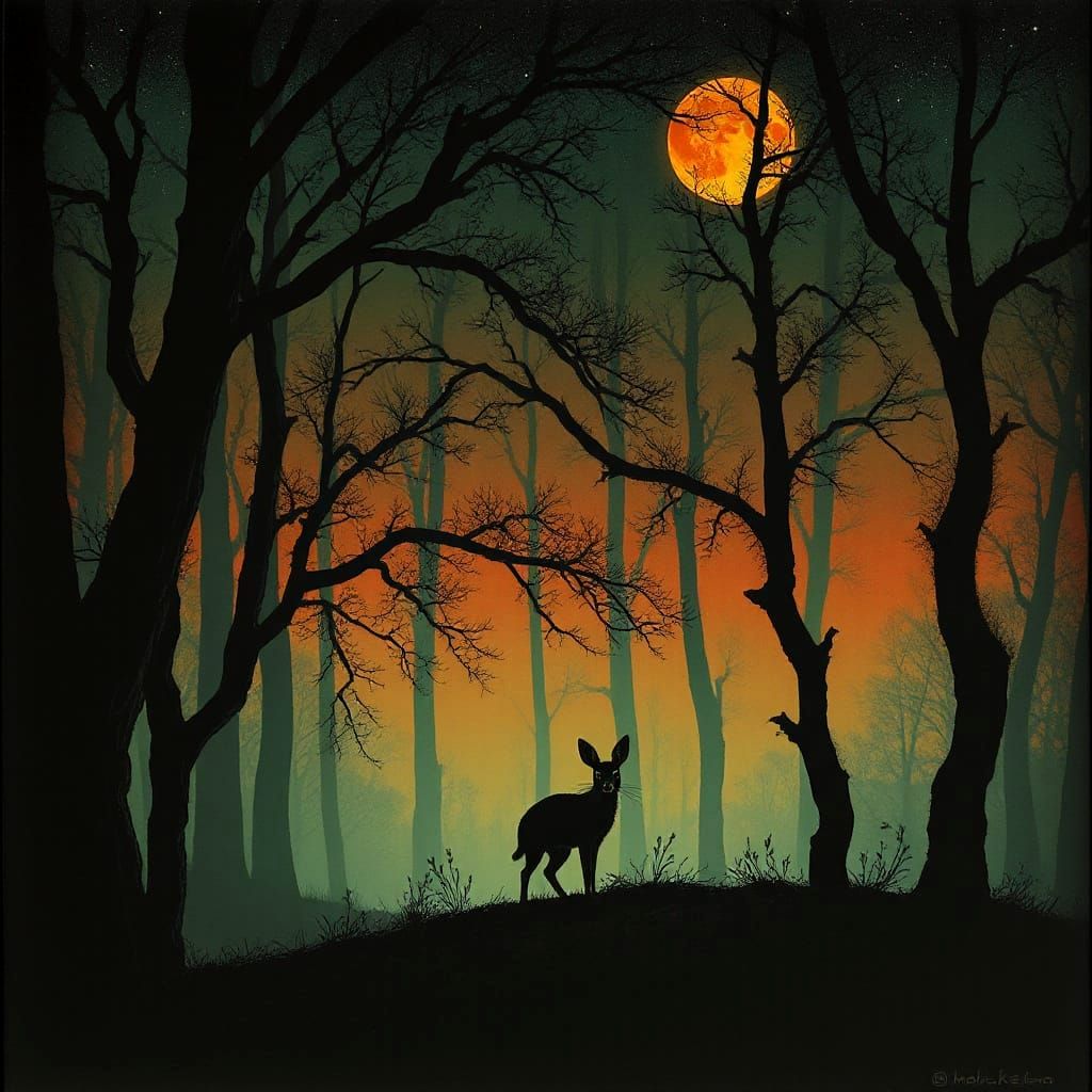 Eldritch forest and hares