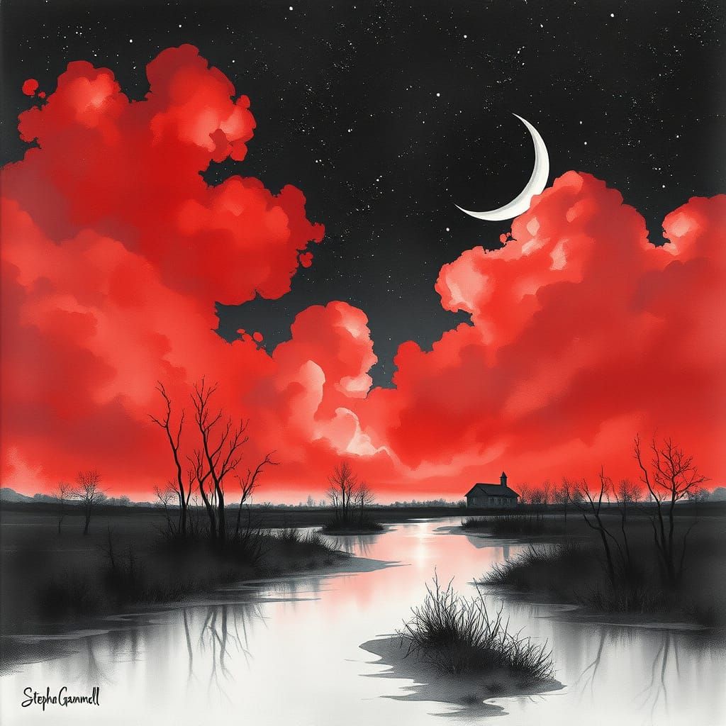 Swamp Creatures in Stephen Gammell Style