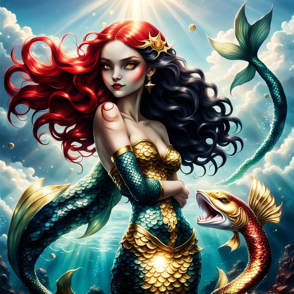 Siren and Mermaid in Divine Sunshine