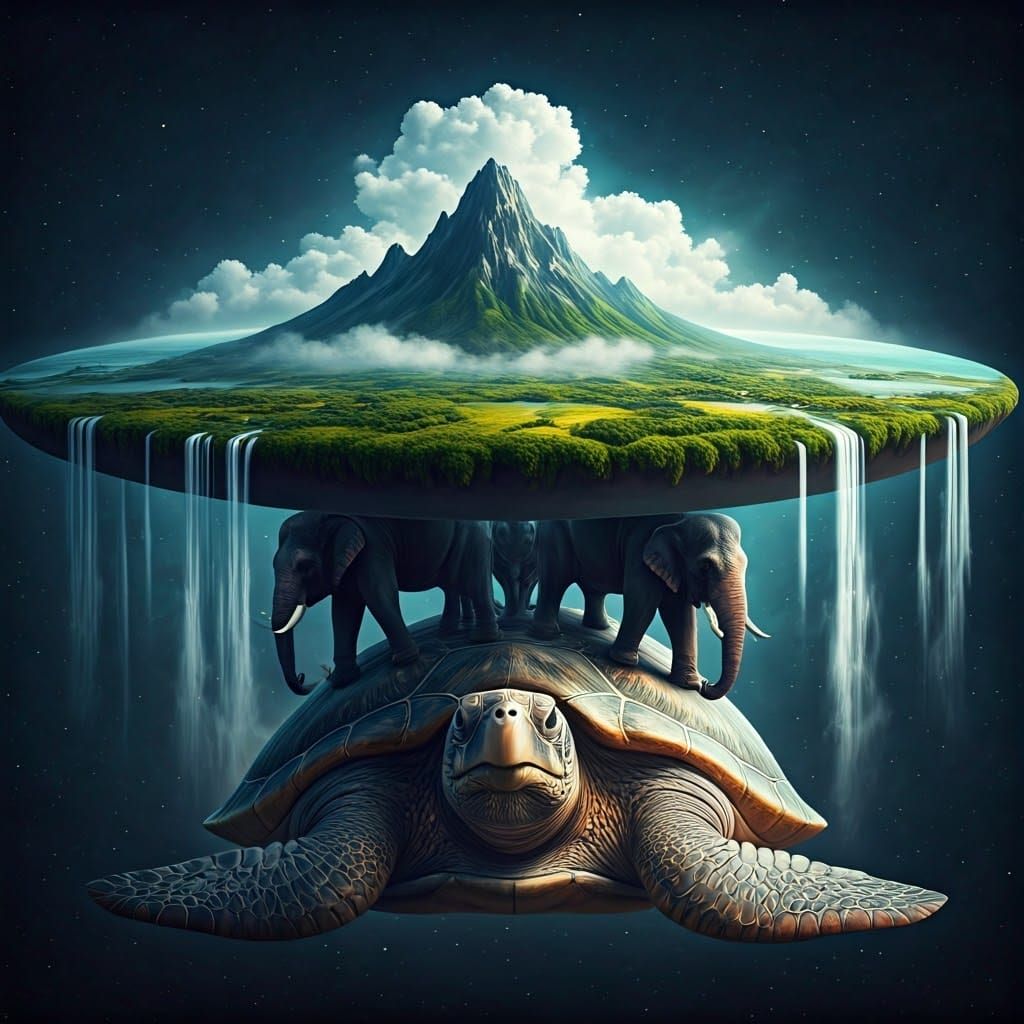 Epic Space Turtle Supports Discworld in Surreal Art