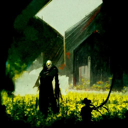 Sinister Harvest Scene in Fantasy Art Style