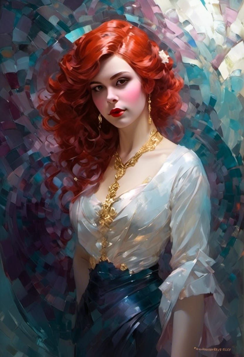 Victorian Portrait in Style of Edward Cucuel