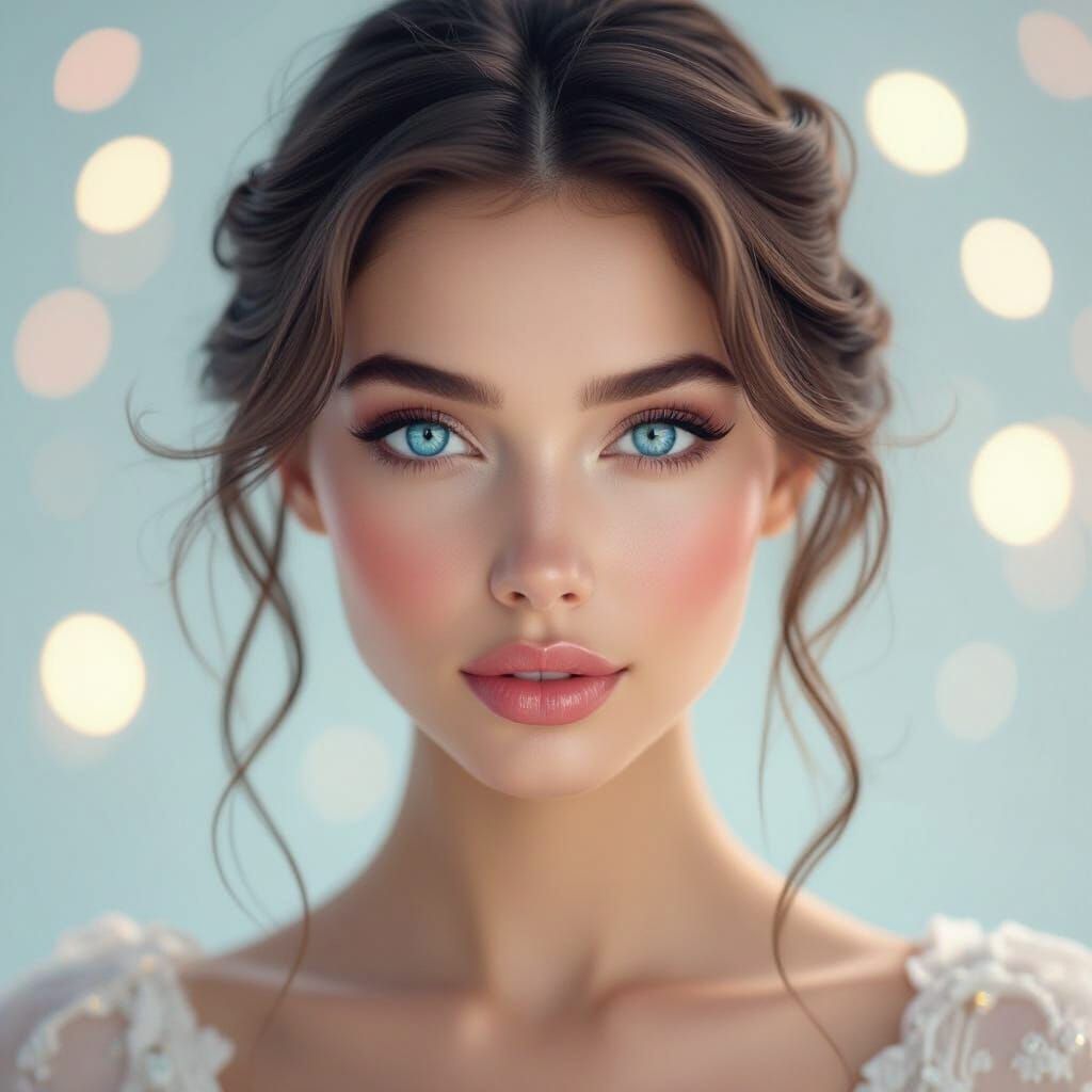 Ethereal Beauty with Sapphire Eyes