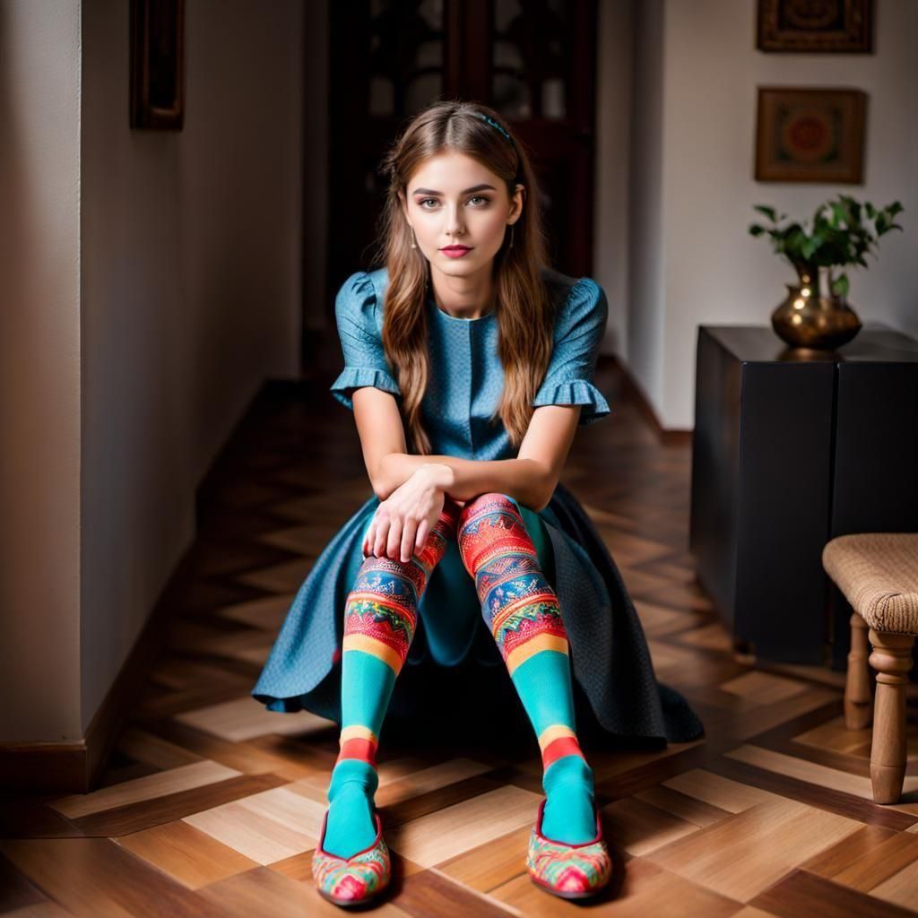 Woman Begging For Forgiveness in Modern Living Room