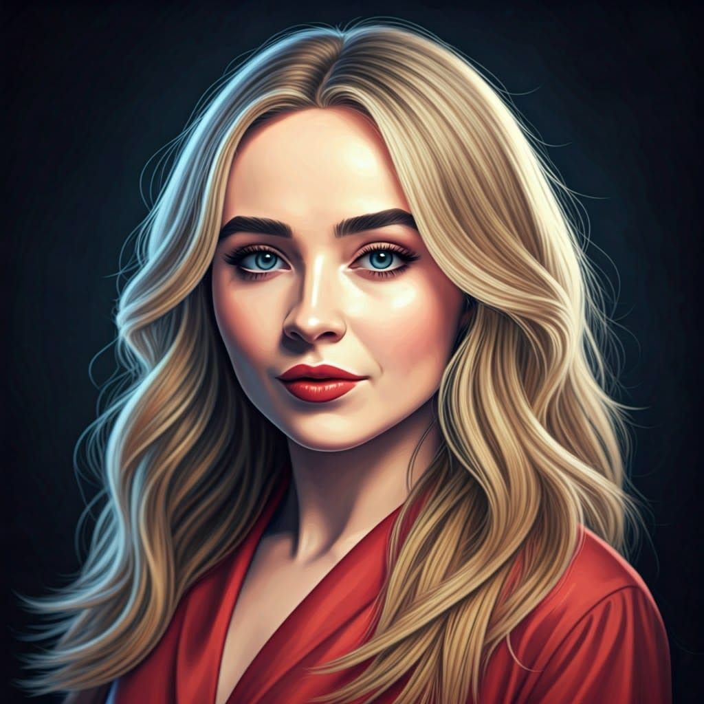 Sabrina Carpenter in Film Noir Acrylic Art