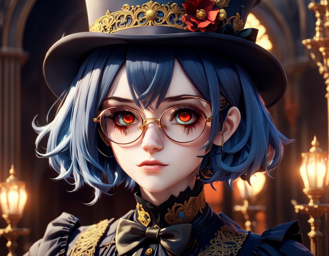 Gothic Anime Woman in Ornate Victorian Style
