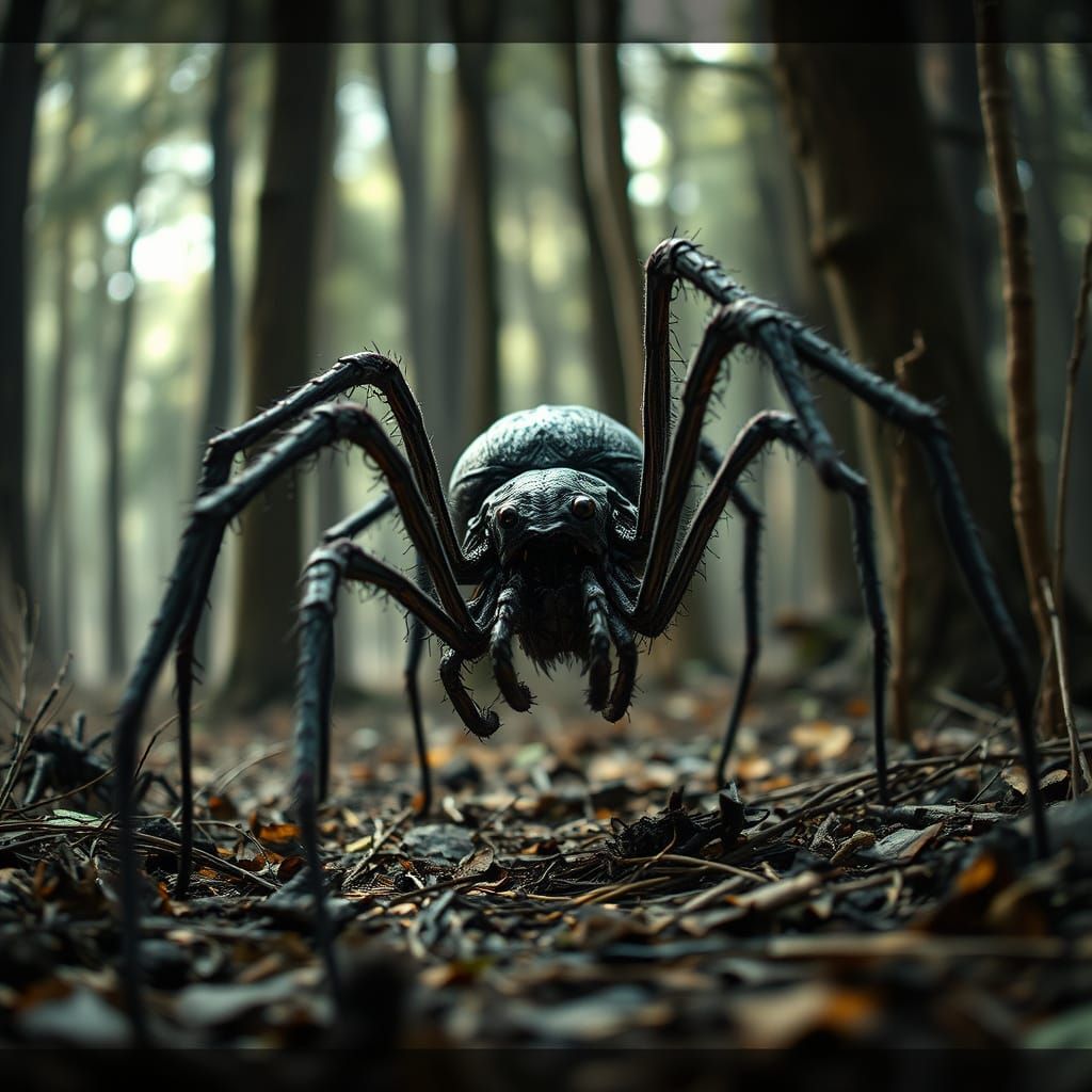 Crippled Spider Monster Crawls Through Dying Dystopian Fores...
