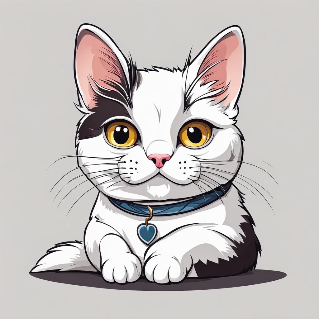 Cartoon Cat Caricature with Prideful Attitude
