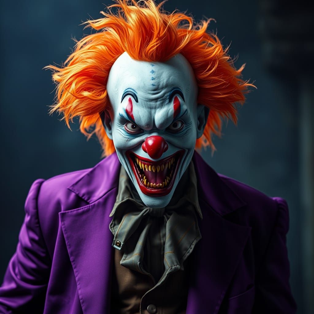 Menacing Alien Clown with Shark Teeth