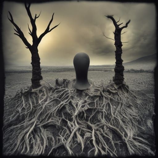 Surreal Desert Landscape with Warped Clocks in Surrealist St...