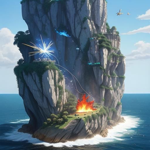 Jeweled Bombadillo on Beach in Abstract Style