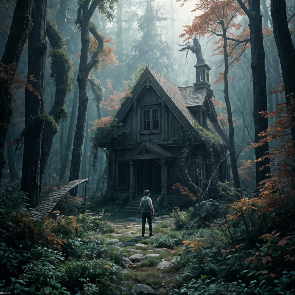 Surreal Landscape at Dusk in Vibrant, Intricate Detail