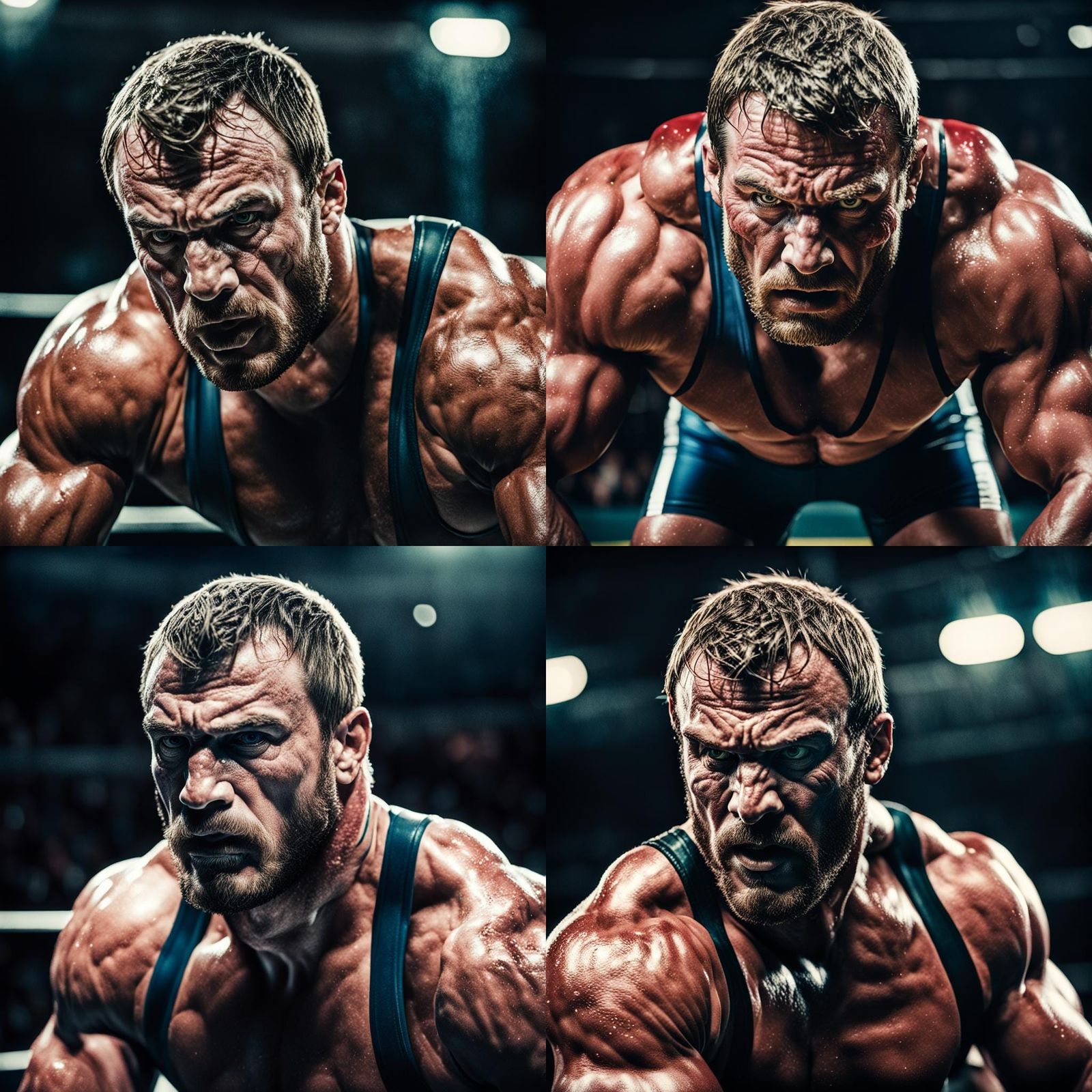 Photorealistic Jock Wrestling Film Still