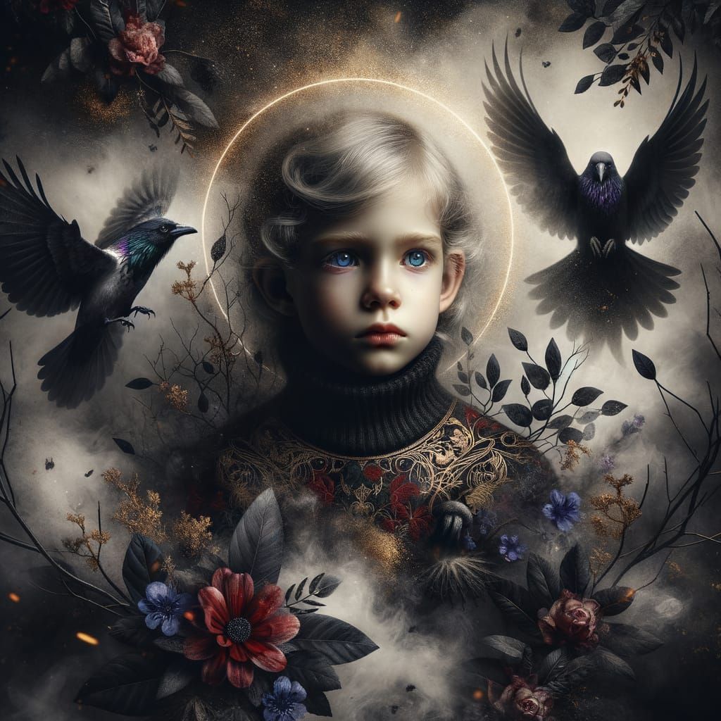 Dark Fantasy Angelic Child Portrait