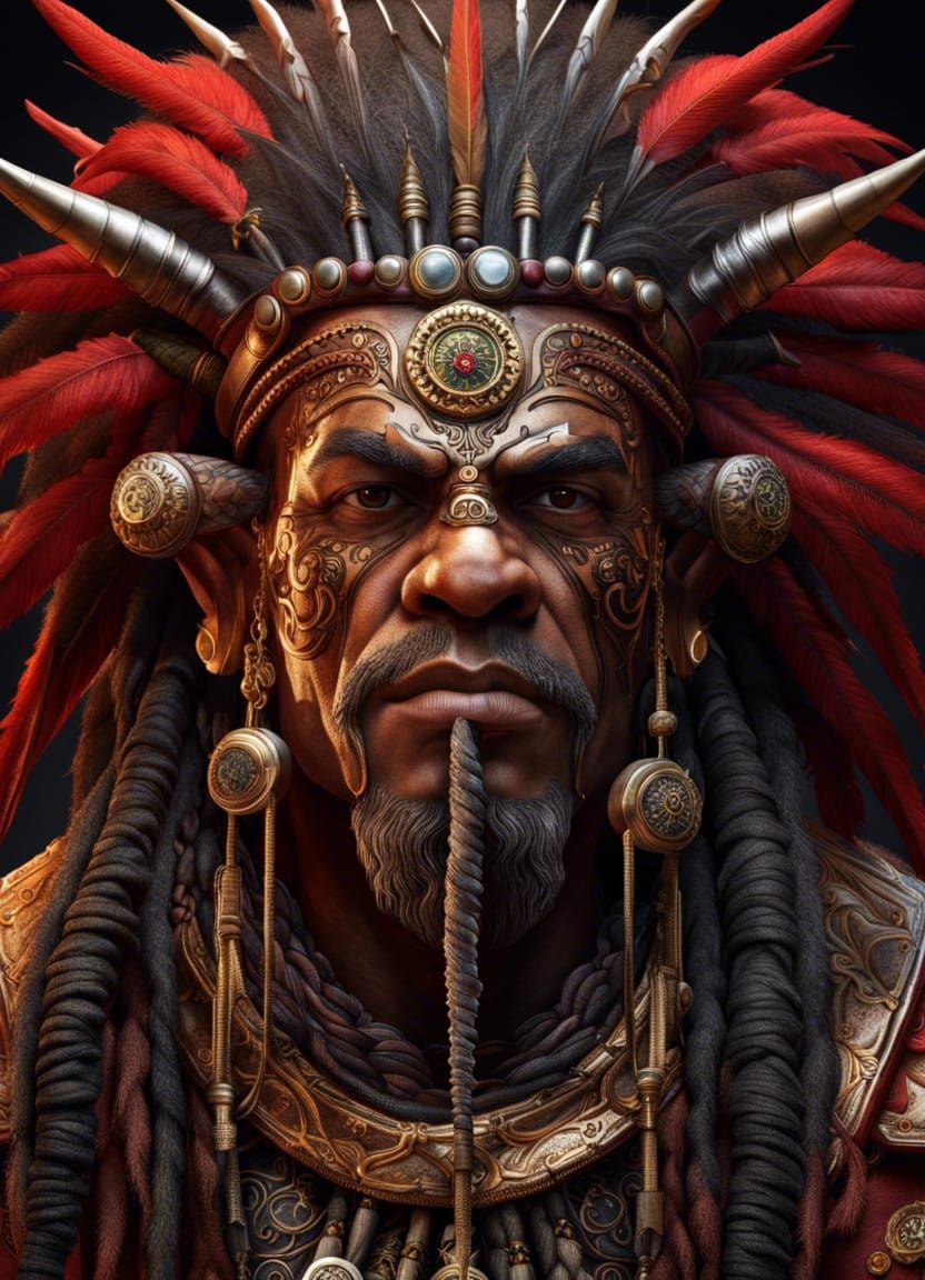 Steampunk Rastafarian Portrait in Hyperrealistic Style