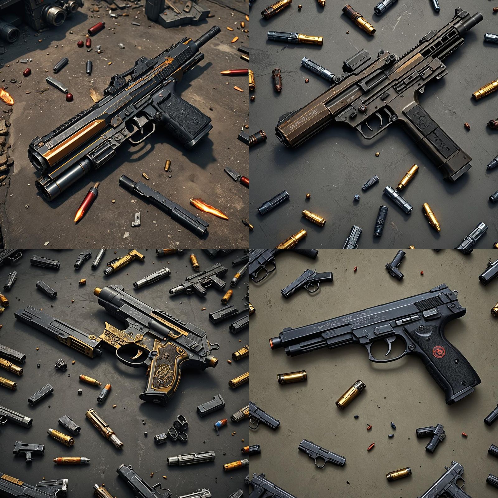 Fantastical Fictional Pistol Concept Art in 8K