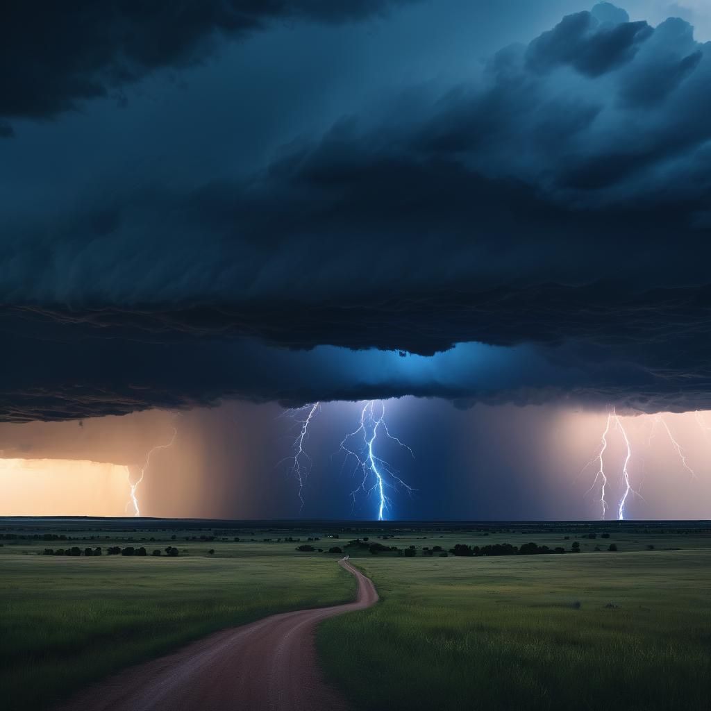 Dramatic Plains Thunderstorm: Golden Hour Landscape Photogra...