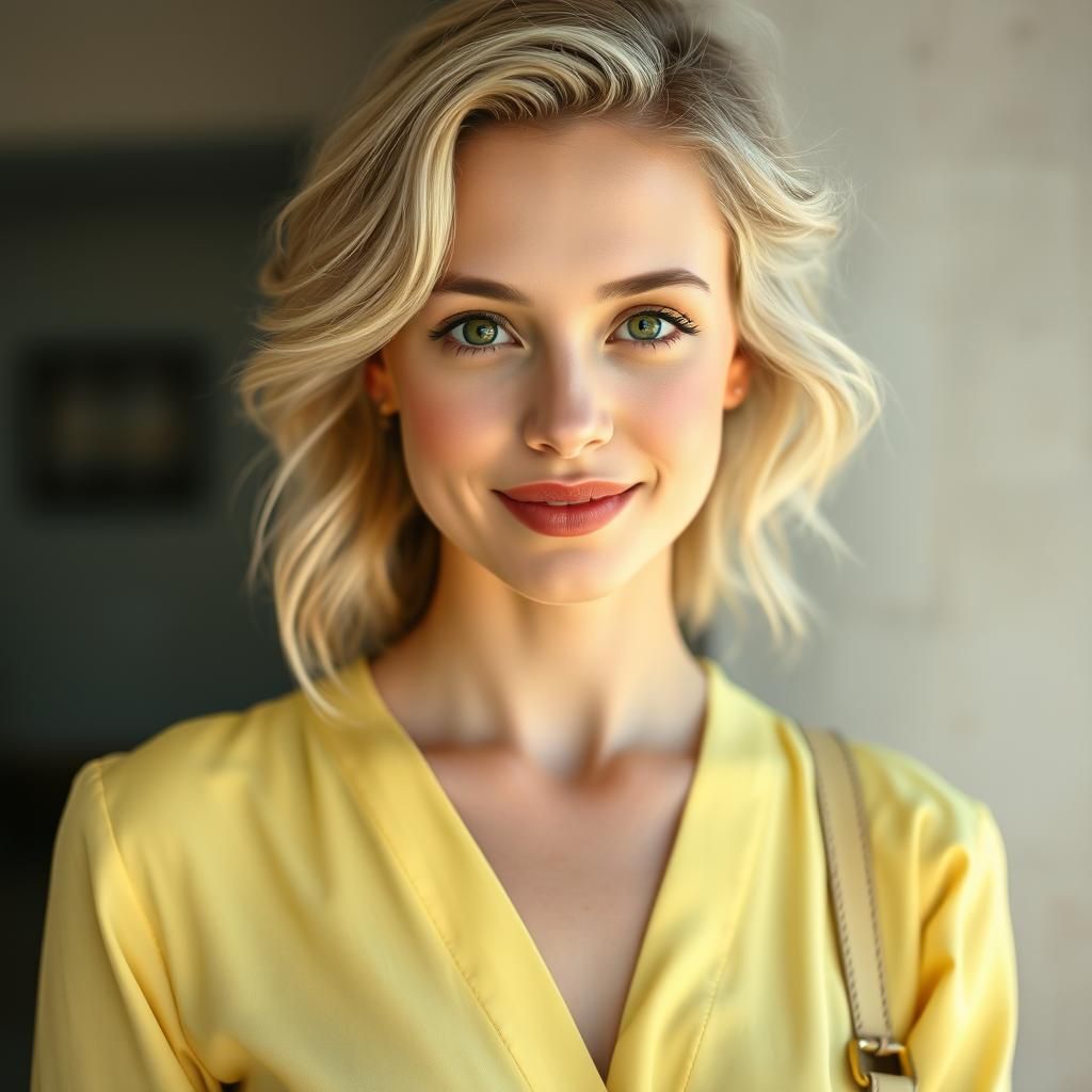 Elegant Blonde Woman in Film Still Aesthetic