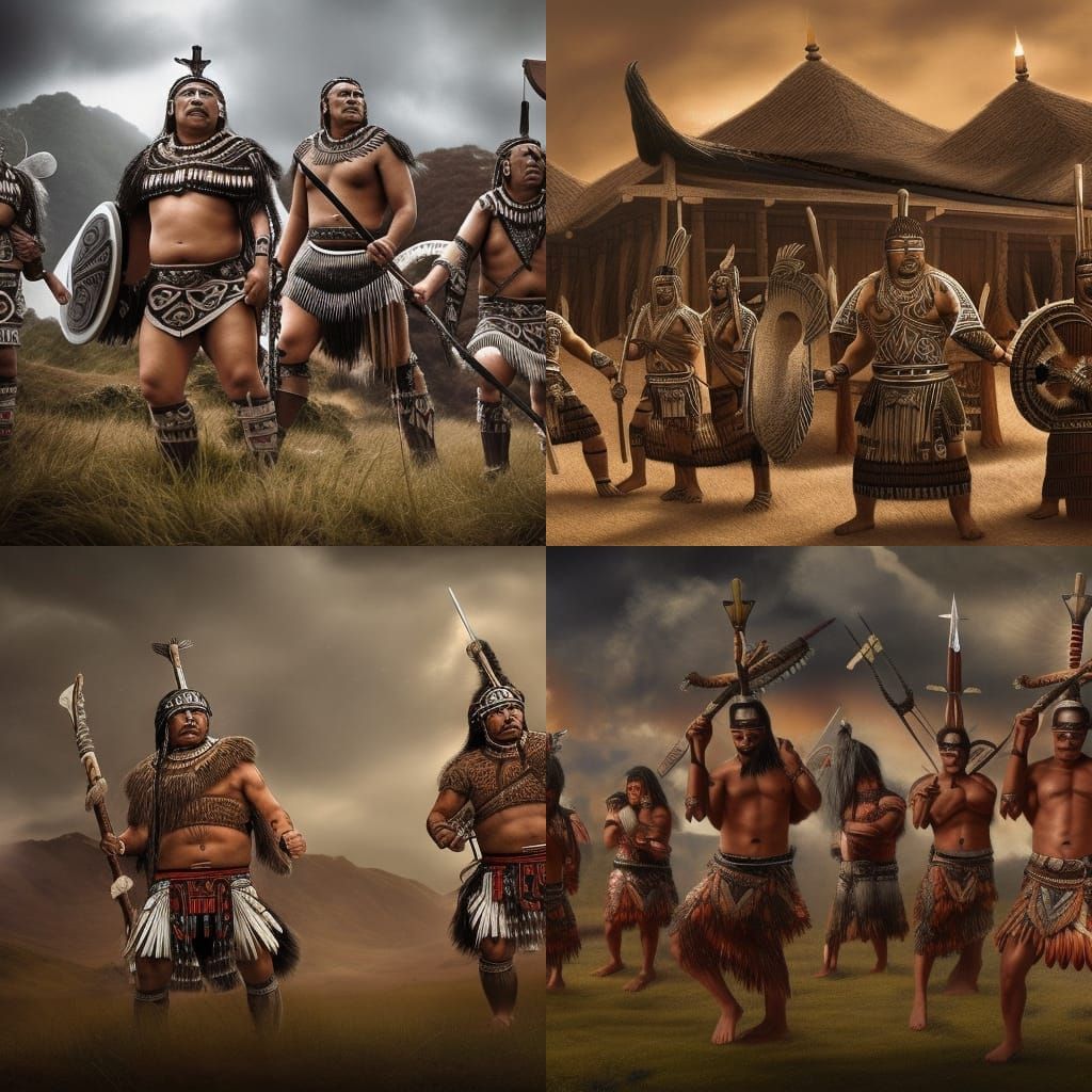 Maori Warriors Defending Marae: Digital Matte Painting