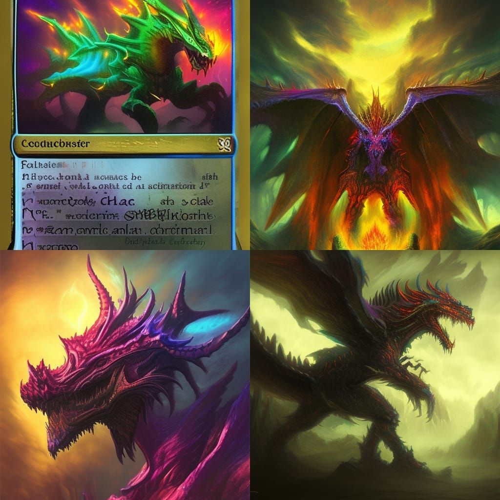 Psychedelic Dragon in Dark Fantasy Style