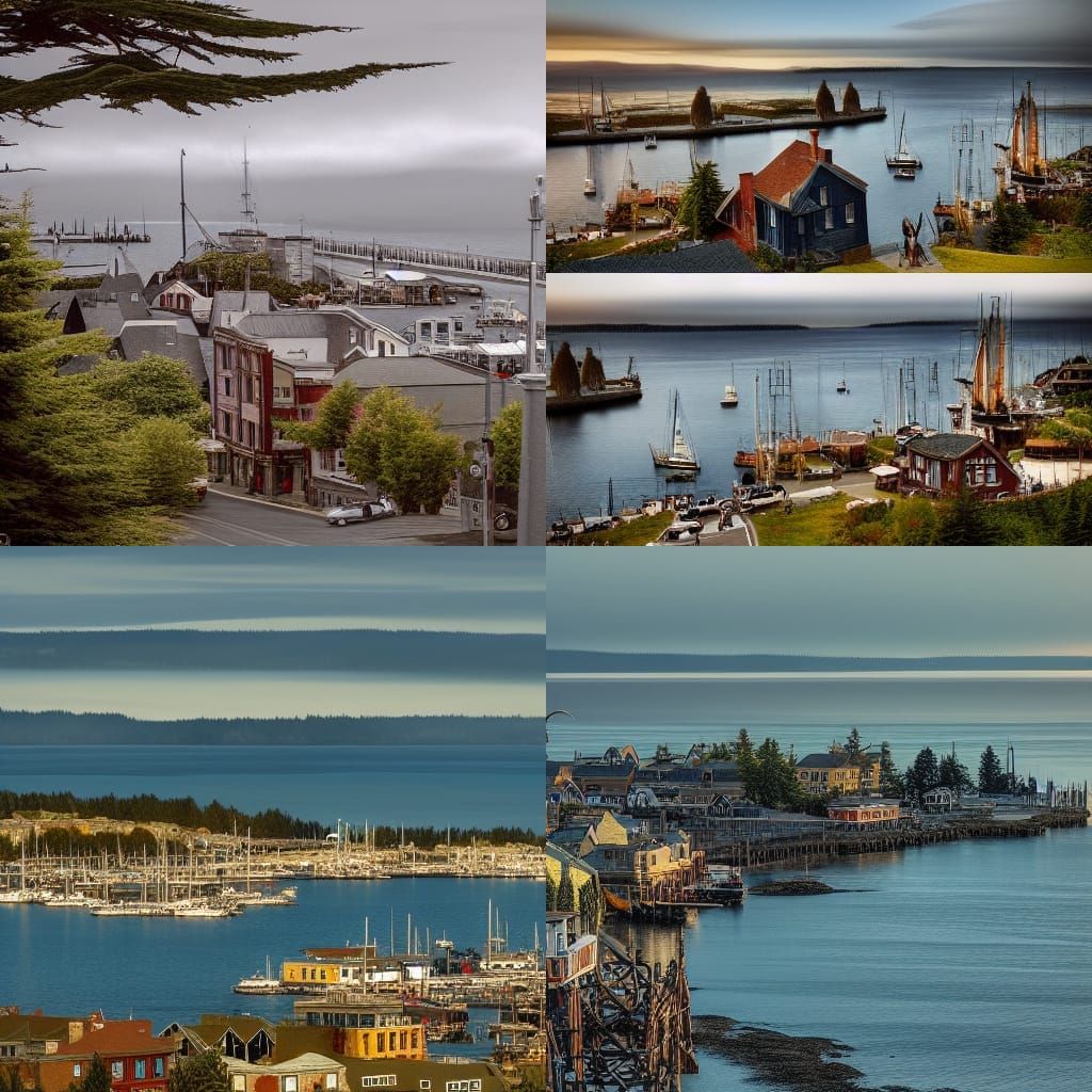 Cinematic Digital Painting of Port Townsend, Washington