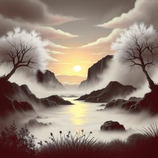 Simple Black and White AI Image