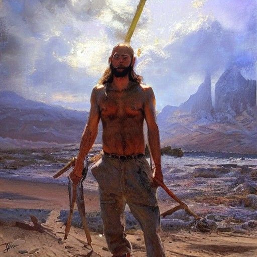 Dramatic Oil Painting of a Sinister Man